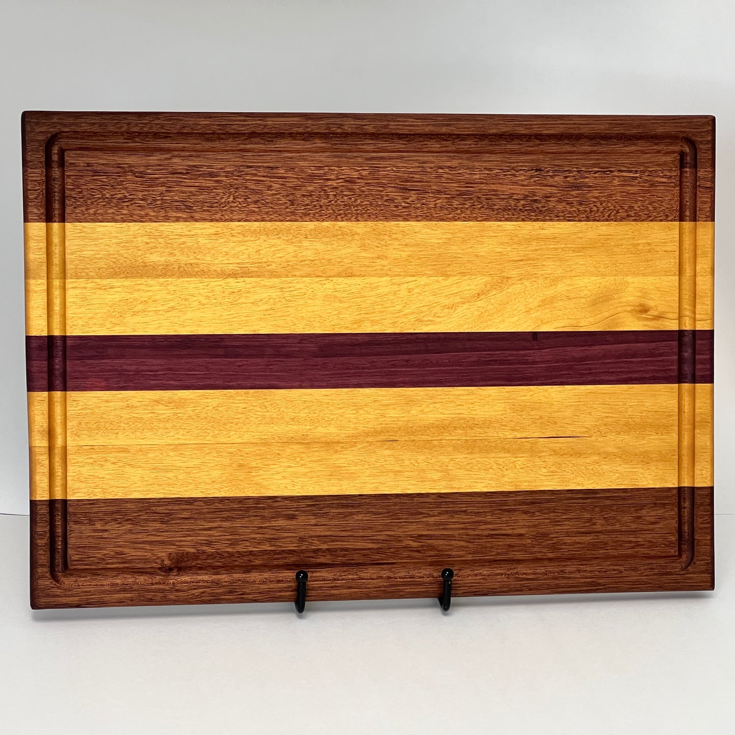Mahogany, Yellow Heart, and Purple Heart Cutting Board