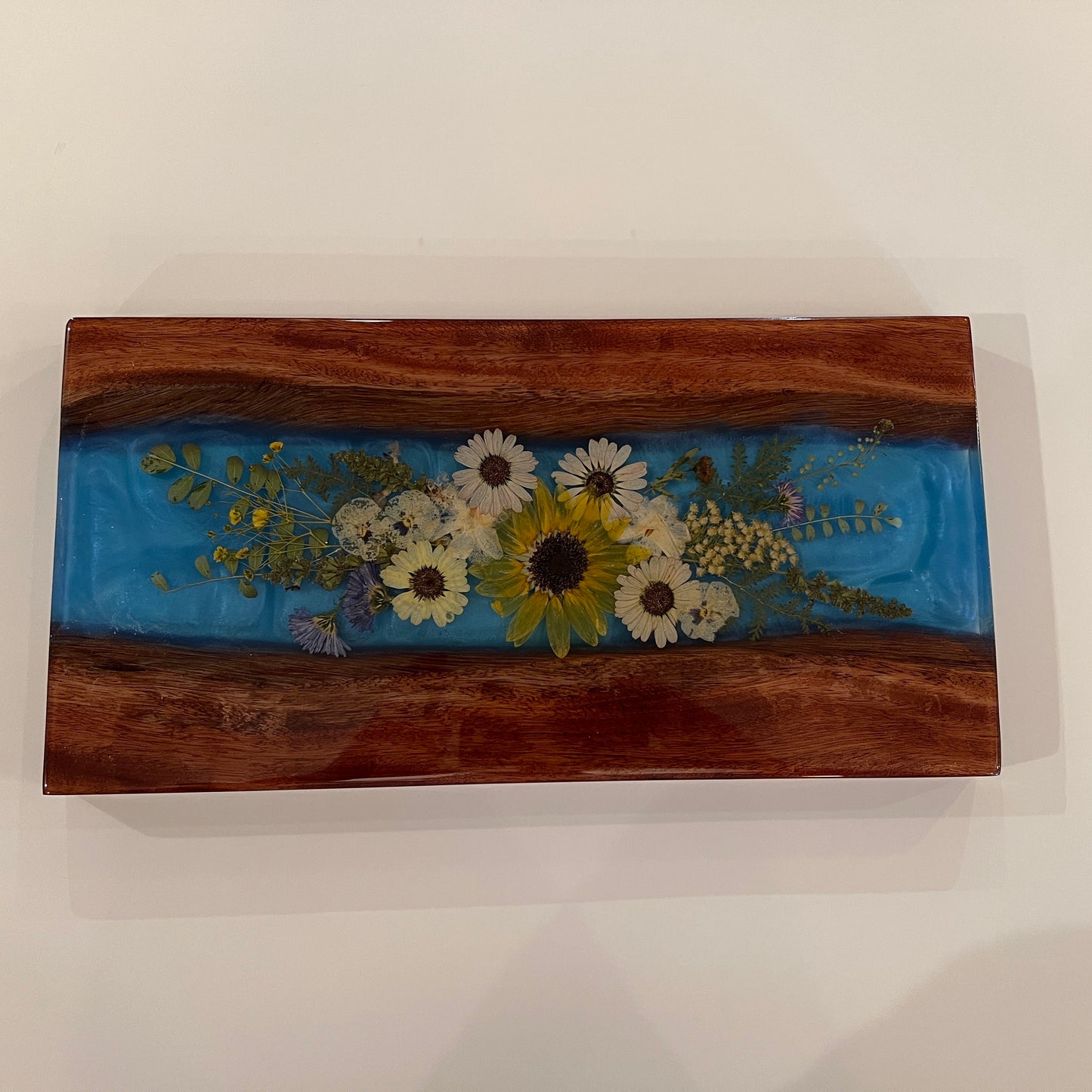 Koa and Dried Flowers Charcuterie Board
