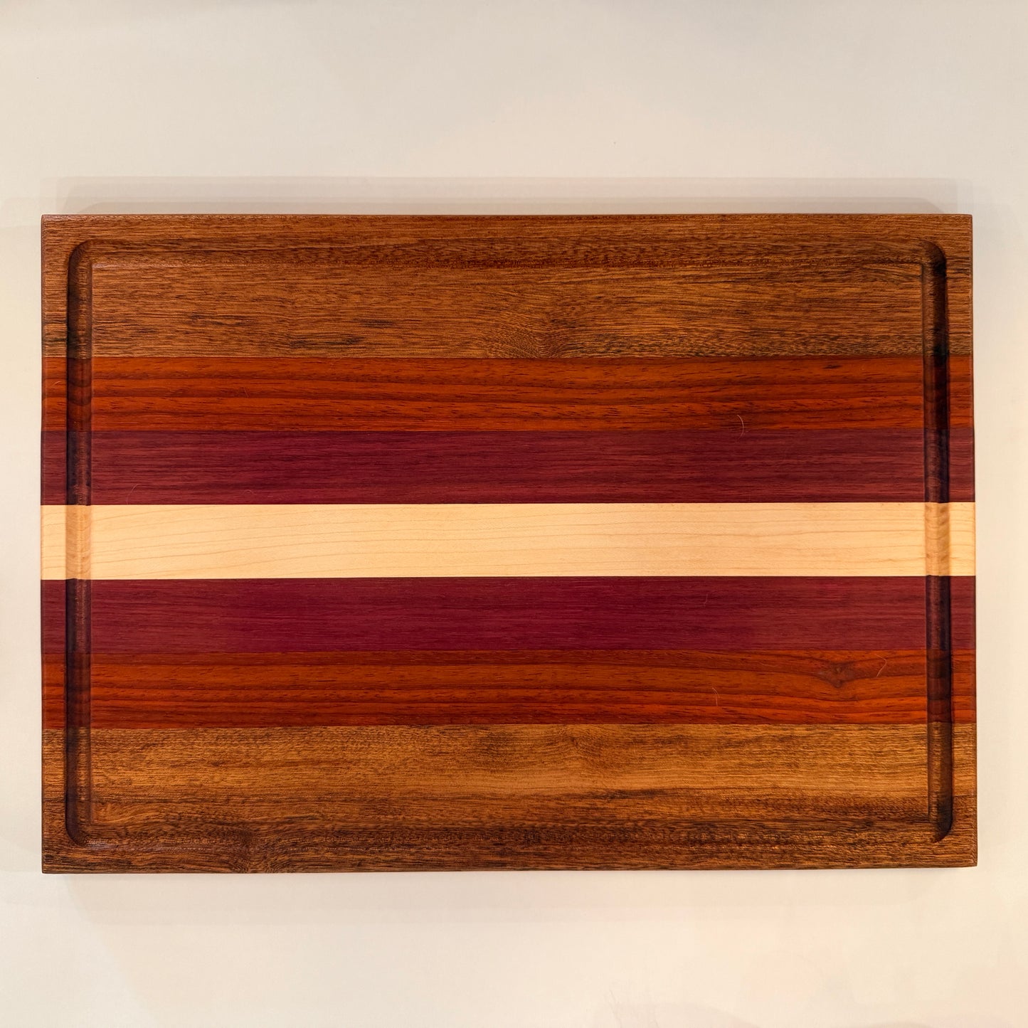 Walnut, Purple Heart, and Maple Cutting Board