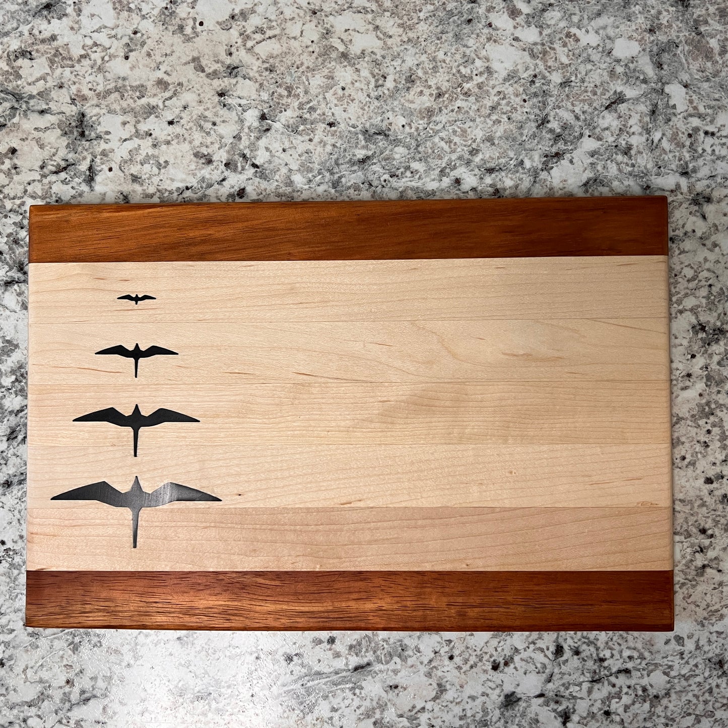 Small Maple and Koa Charcuterie/Cutting Board with ʻIwa birds