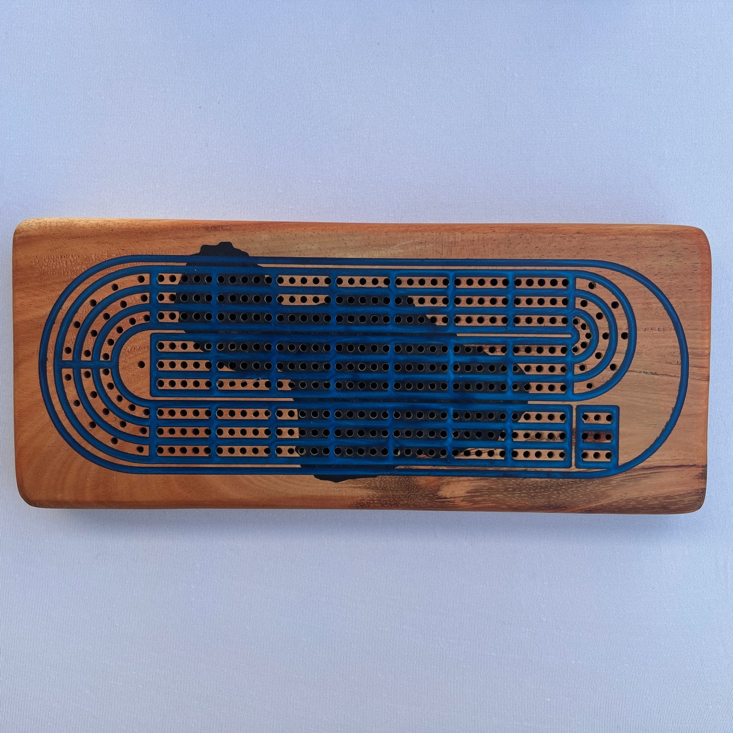 Three Player Cribbage Board With Maui Island Inlay