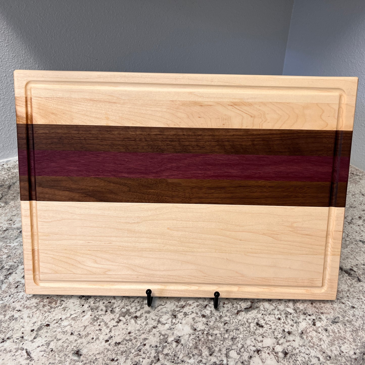Maple, Walnut, and Purple Heart Cutting Board