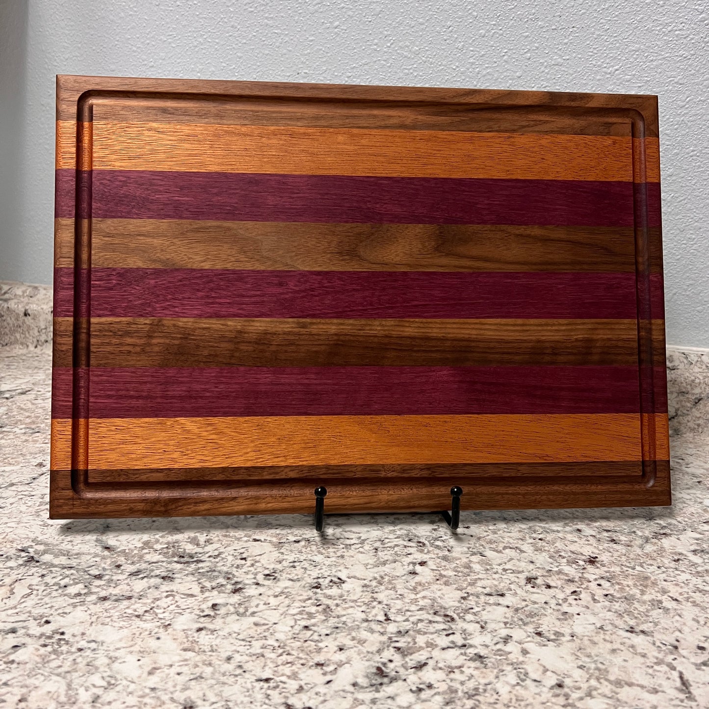 Walnut, Mahogany and Purple Heart Cutting Board