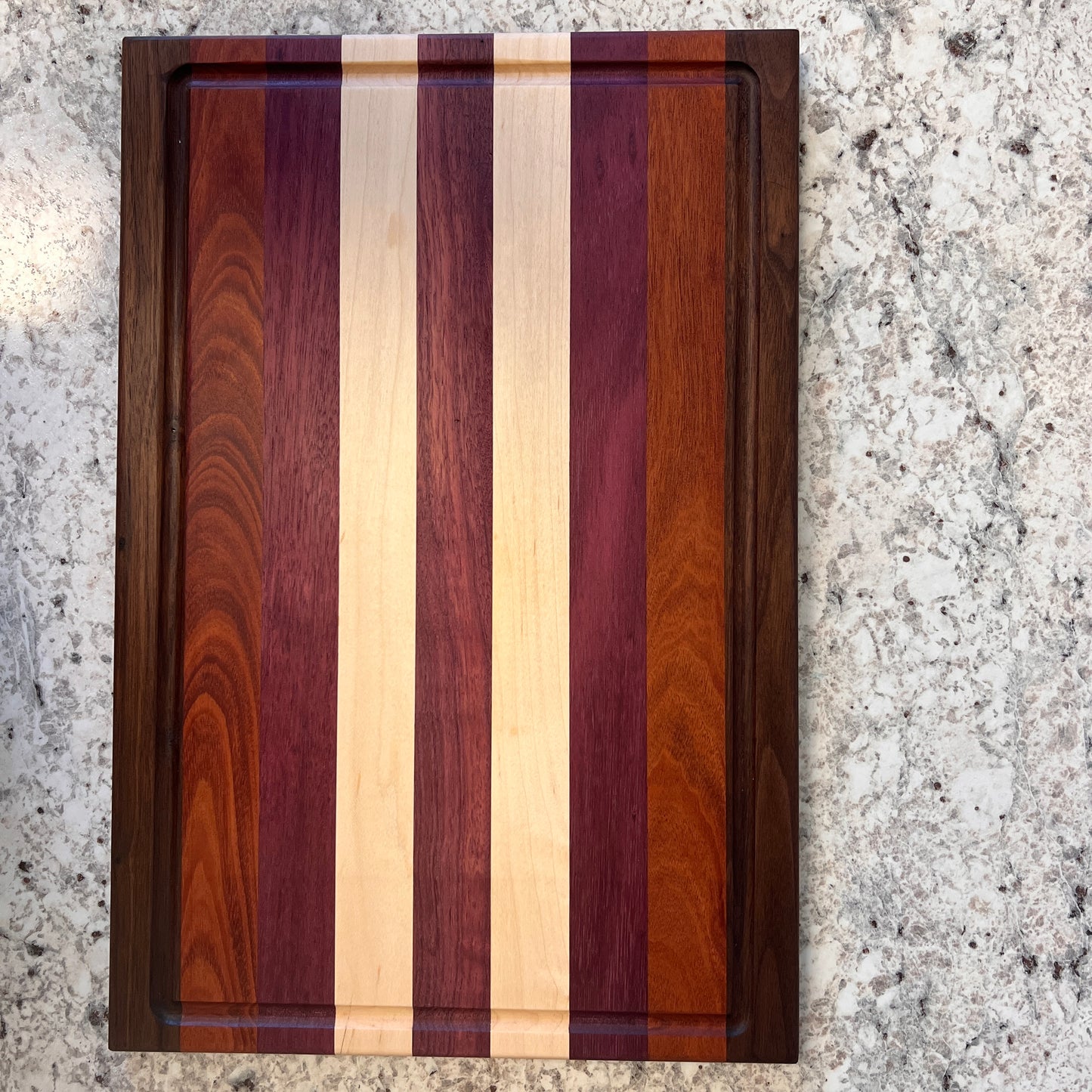 CBL4 Walnut, Mahogany, Purple Heart, and Maple Cutting Board
