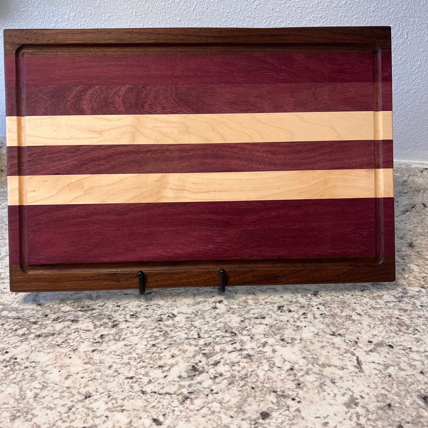 Walnut, Purple Heart, and Maple Cutting Board