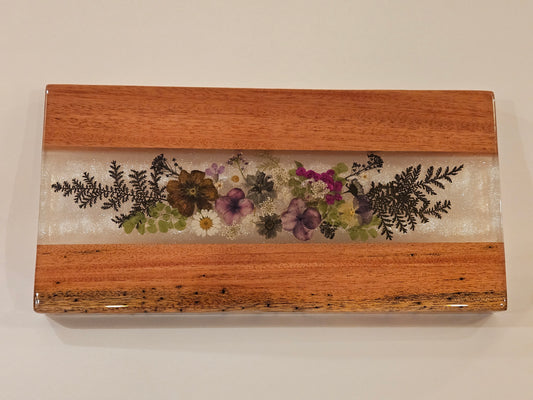 Maui Island Koaiʻa and Dried Pressed Flowers Charcuterie Board