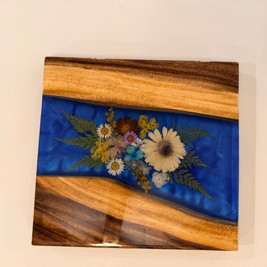 Maui Koa and Dried Flowers Charcuterie Board