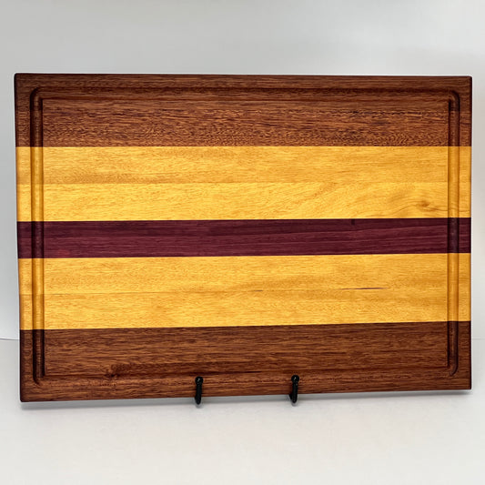 Mahogany, Yellow Heart, and Purple Heart Cutting Board