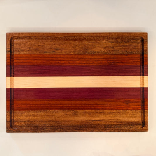 Walnut, Purple Heart, and Maple Cutting Board
