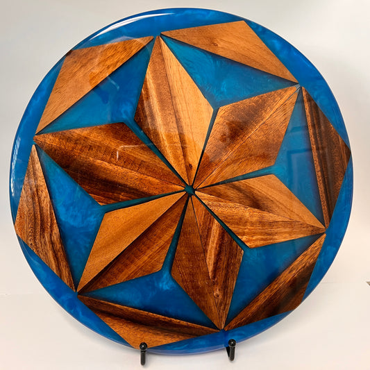 Round Koa and Resin Charcuterie