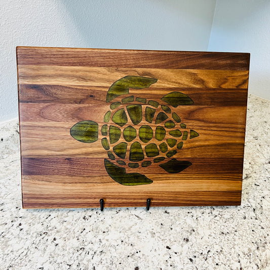 Large Walnut Charcuterie/Cutting Board with Honu