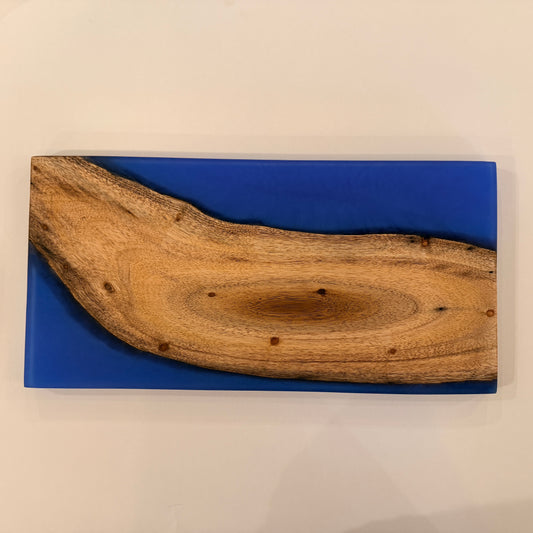 Maui Island Koa and Blue Resin Charcuterie