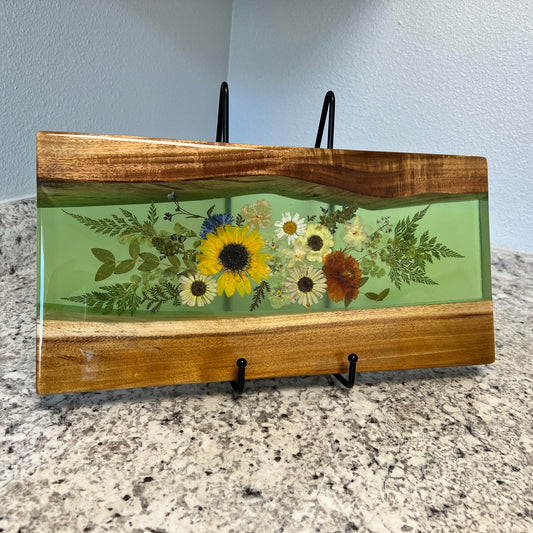Koaiʻa and Dried Flowers Charcuterie Board