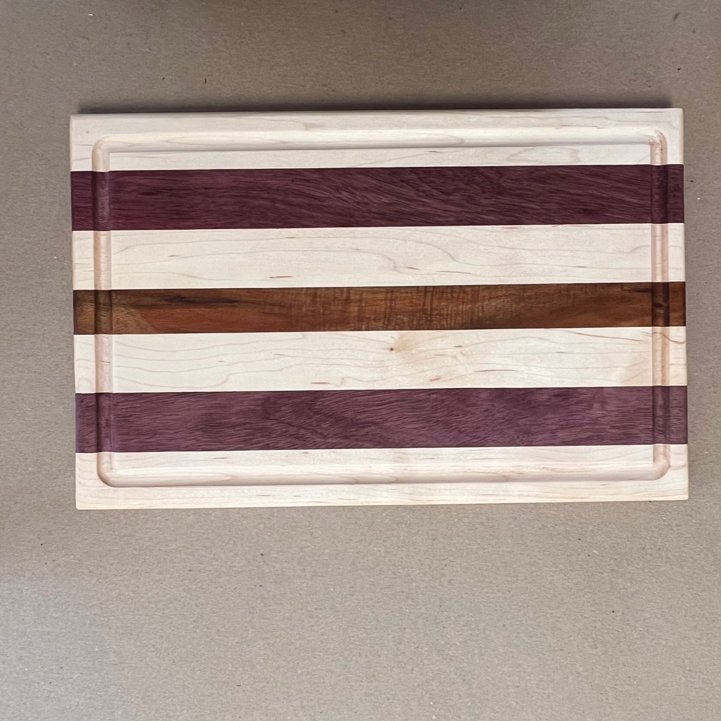 CB3 Maple, Purple Heart, and Mahogany Cutting Board