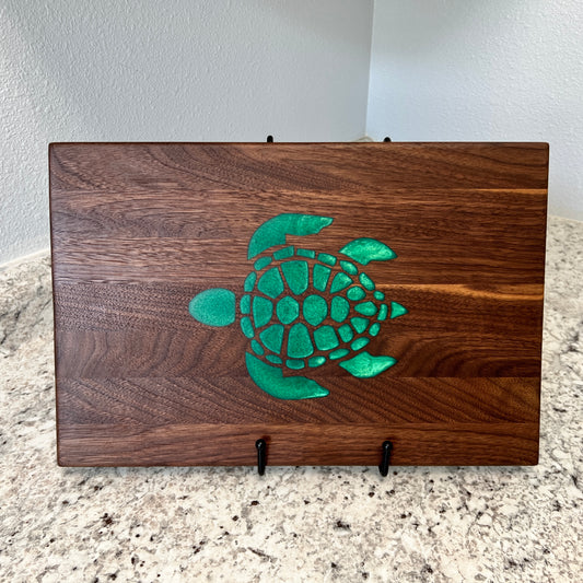 Small Walnut Charcuterie/Cutting Board with Honu