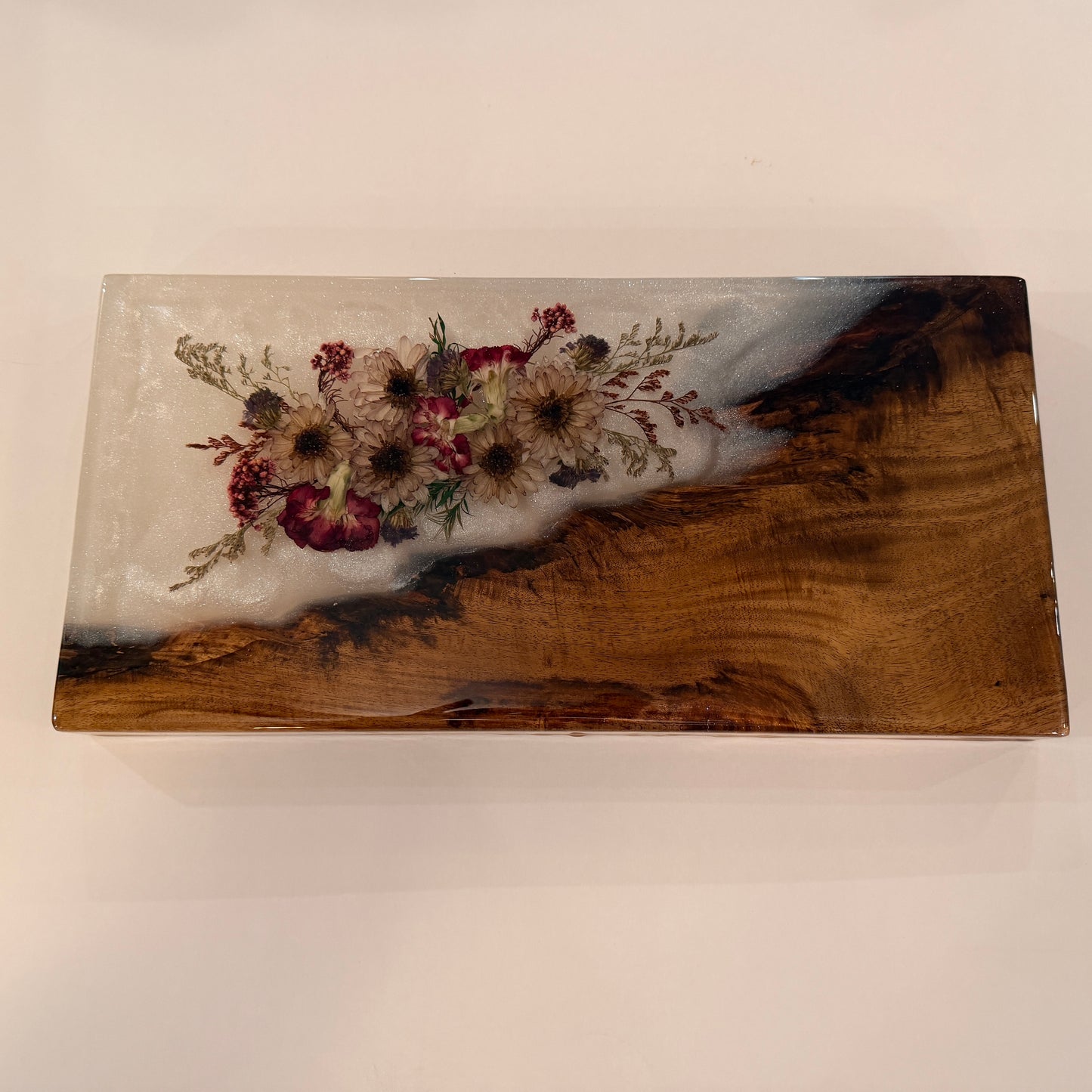 Small Maui Island Koa and Dried Flower Charcuterie Board
